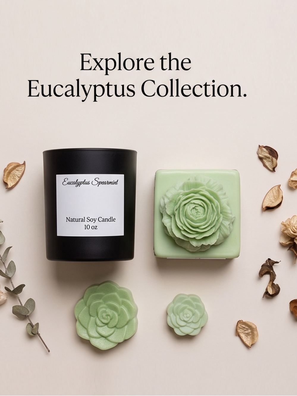 Eucalyptus Spearmint 🌿 Spa & Relaxation – Aroma Goat Milk Soap & Candle Set